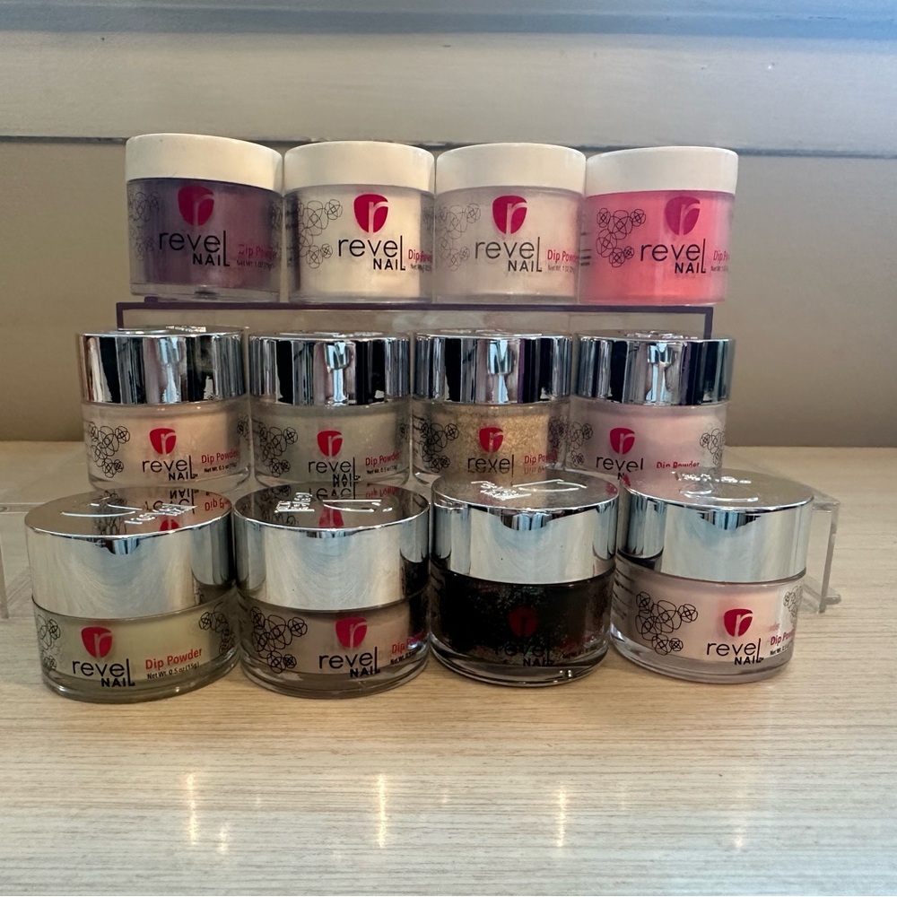 Revel Nail Dip Powders 12 Multi Color Like New - Picture 2 of 3
